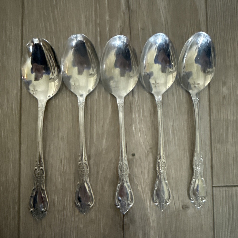 5 PCs‎ Oneida KENNETT SQUARE Stainless Oval Place Soup Spoons Distinction Deluxe